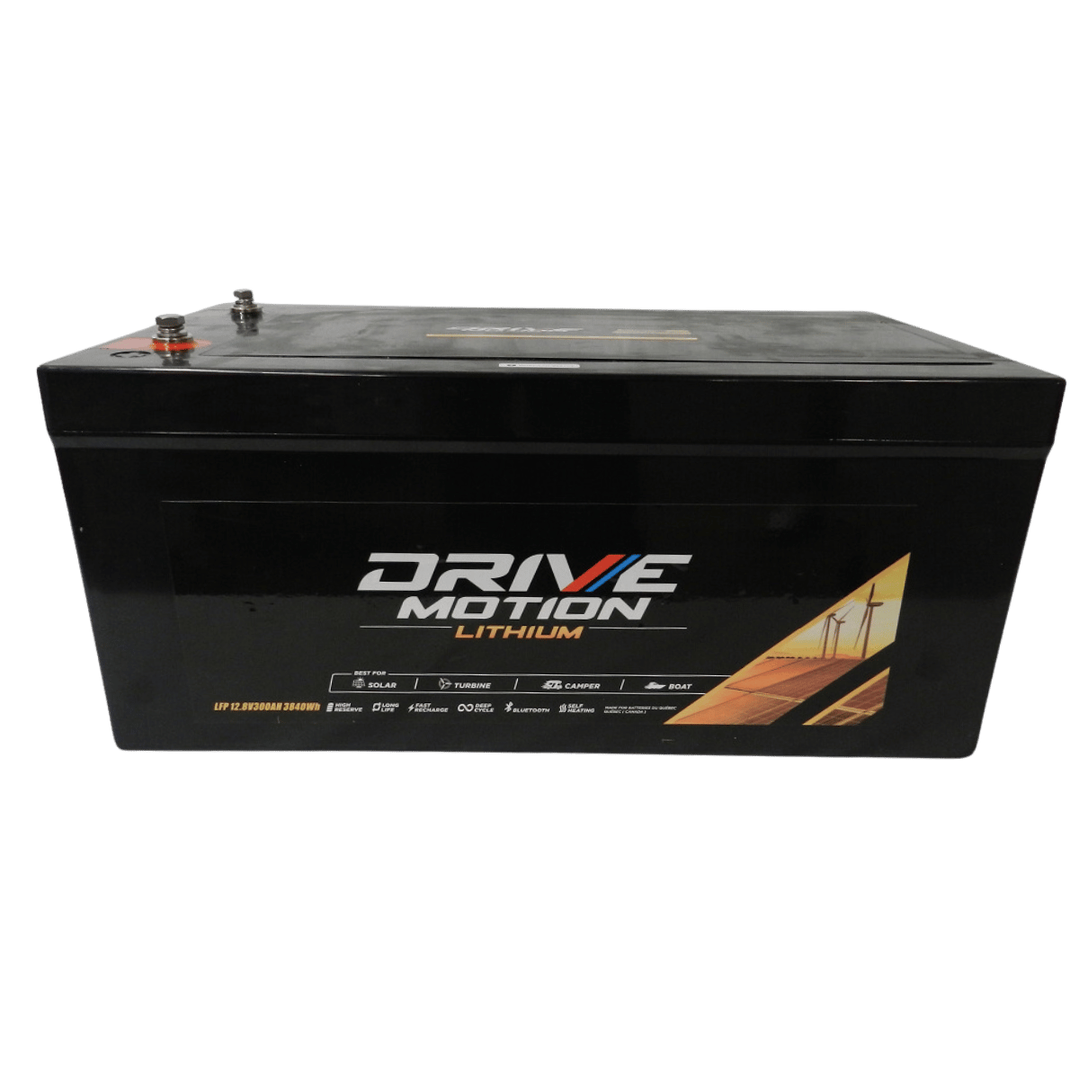 Batterie au lithium 12V 300Ah Bluetooth et autochauffante de DriveMotion